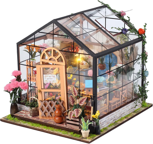 INSGEN DIY Handmade Miniature Furniture, Wooden Diorama Book Nook House Kits Build