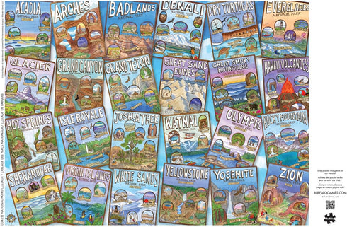Buffalo Games - Carrie Wagner - National Parks Collage - 1000 Piece Jigsaw Puzzle for Adults, Perfect for Game Nights