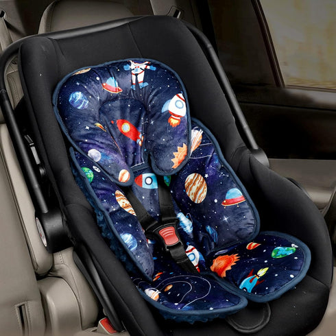 2 SWESEN Infant Car Seat Insert with Strap Pads, Super Soft Carseat Head and Body Support for Baby Boys and Girls