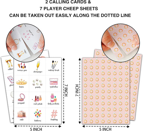 Bridal Bingo Cards for 24 Players | Bridal Shower Game for Wedding/Bachelorette Party Activities & Decorations (06)