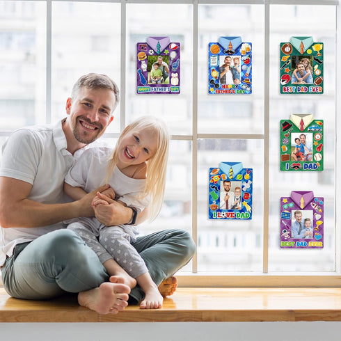 72 36 36 Chunful Pieces Father's Day Picture Frame Crafts Kits, Standing Paper Picture Frames and Fathers Day Stickers