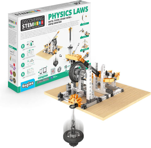 Engino STEM Toys, Physics Laws: Inertia, Friction, Circular Motion, Educational Construction Toys for Kids 9+