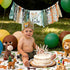 Jungle Theme High Chair Birthday Banner for Boys - Wild One Party Decor