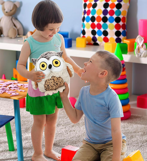 8 Inch DolliBu Plush Owl Stuffed Animal - Soft Plush Huggable Brown Owl, Adorable Playtime Owl Plush Toy, Cute Forest