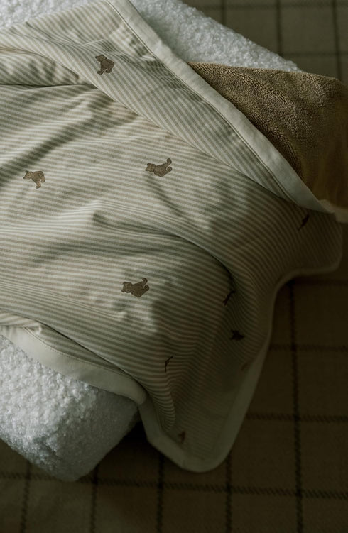 Cozy 30x40 Oilo Bear Baby Blanket, Teddy Bear Baby Blanket with Ultra?Soft Plush Backing & Organic Cotton Jersey Print