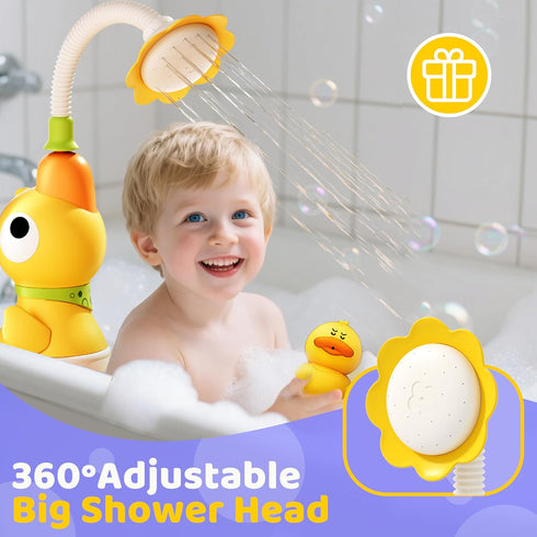 FIRRLUCO 1 3 Baby Bath Toys, Baby Bath Shower Head for Bathtub with Adjustable Sprayer, Control the Flow Rinser Babies