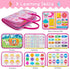1-4, Freebear Deluxe Pink Princess Quiet Book Sensory Board for Toddlers Montessori Educational Toys for Girls, Travel
