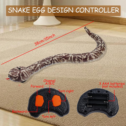 Pixibond Remote Control Snake Toy, Realistic RC Rattlesnake Fast Moving Electric Fake Snake Toy Remote & Auto-Sensing