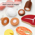 Sets Set 3+ PairPear Wooden Toys Play Food for Kids Kitchen, Kids Toy Food Cutting Meat for Toddlers Years Old, Pretend
