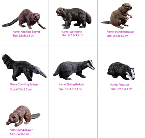Realistic 7pcs Animal Figures Action Model Set, Educational Learning Toys Birthday Gift for Kids and Toddlers