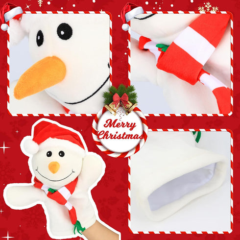 Hopearl Plush Christmas Snowman Hand Puppet, Interactive Storytelling Toy for Kids, 17''