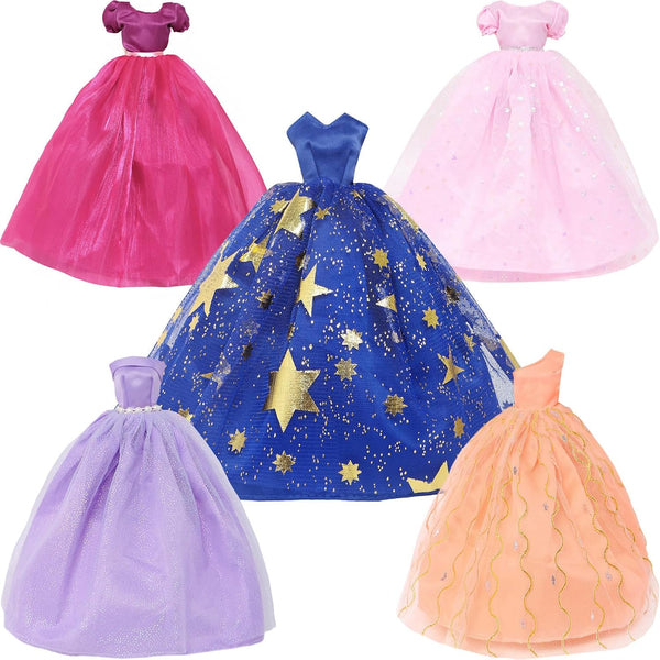 BJDBUS 5 Pcs Handmade Wedding Dress Party Gown for 11.5 Inch Girl Doll Clothes Accessories
