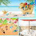Bucherry 36 Pcs Beach Favors Keychain Gifts Set, Wooden Surfboard Slippers and Sea Turtle Keychains for Luau Party