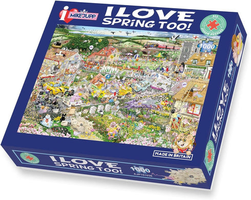 1000 Piece Jigsaw Puzzle - I Love Spring in a British Village by Mike Jupp, Size 26 x 20 inches