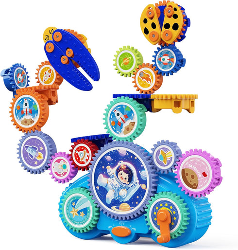 Set 3-8 KOKODI Gear Building Toys for Kids, Electric & Manual Construction for Kids, Engineering Learning Kit for Ages