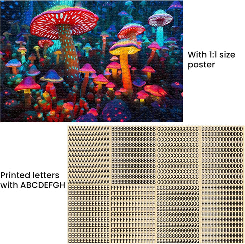 1000 Pieces Puzzle for Adults, Mushrooms Wooden Puzzle, Challenging Family Activity Gift, 29 x 20 in