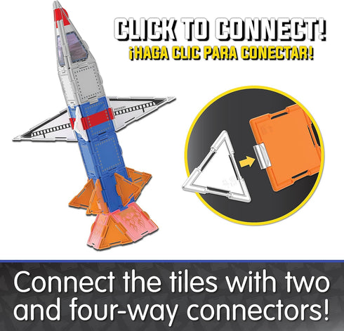 The Learning Journey International Techno Tiles - Space Rocket Building Set (100+ pcs)