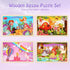 Wooden Puzzles Toys for Kids Ages 3-5, Set of 4 Packs with 20-Piece Unicorn Mermaid Princess Jigsaw Puzzles,