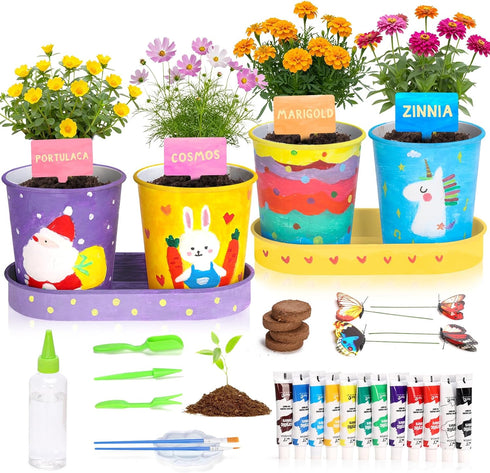 YAUNGEL Paint & Plant Flower Kids Gardening Set, Arts and Crafts for