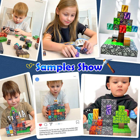 Norline 100PCS 3-5 4-8 5-7 8-12, 3+ Girls(0.8") Magnetic Blocks Building Toys, STEM Learning Sensory Toys for Kids Age