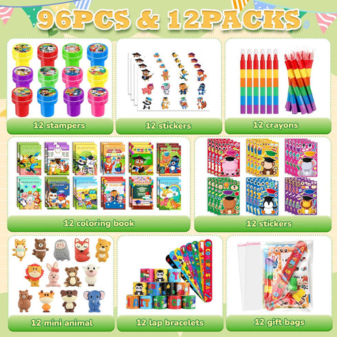 192 Set BenLouis Pcs Graduation Party Favors for Kids Preschool Kindergarten Classroom Gifts Prize Coloring Books Bulk