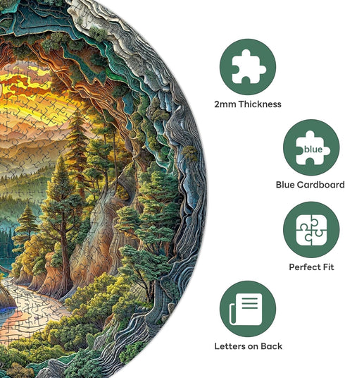 1000 3D 26.6 26.6in 1000 Piece Puzzle for Adults, Visual Cave Forest Jigsaw Puzzles for Adult, x Pieces Flat Puzzle