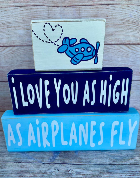 I love you as high as airplanes fly/kids airplane theme bedroom nursery decor/aviation nursery decor/dreams take