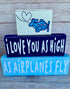 I love you as high as airplanes fly/kids airplane theme bedroom nursery decor/aviation nursery decor/dreams take