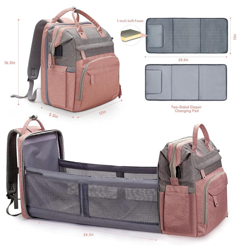 Backpack Backpack, DERJUNSTAR Diaper Bag Large Capacity Baby Diaper Bag with Changing Pad for Dad and Mom, Waterproof