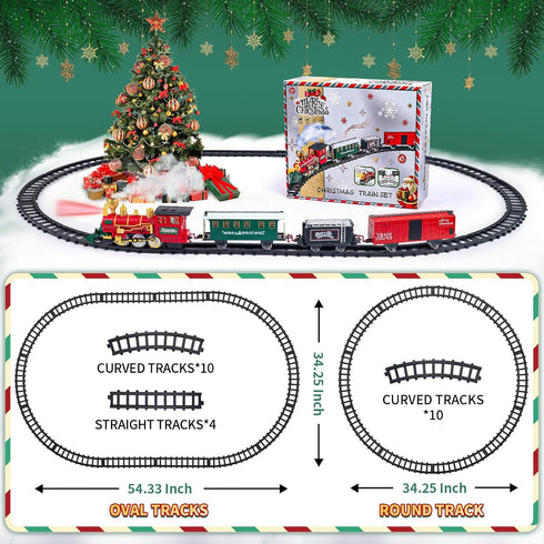 Set, Set 3 4 5 6 7 8+ Train Train Toys for Kids Boys with Smokes, Lights and Sound, Train for Under Christmas Tree