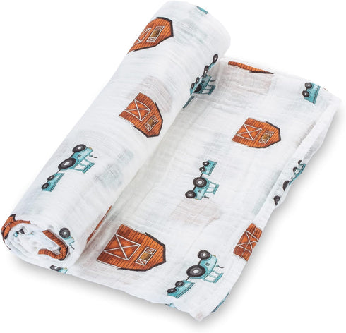 100% 47 47 Inches 3 Pack) LollyBanks Baby Swaddle Blanket, Cotton Muslin Swaddle Blankets for Boys and Girls, Large x
