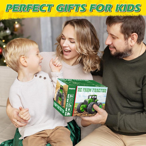 BAYSING 3-5, 3,4,5,6,7 3-7 Remote Control Tractor Toys for Kids Light Up Monster Trucks Toy for Boys Year Old, Toddlers