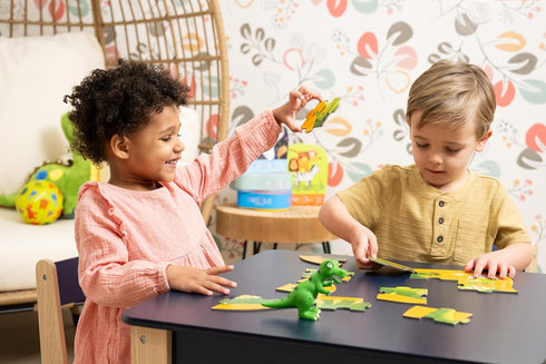 12-Piece 2-4 12" 9" Crocodile Creek Mini Jigsaw Puzzle - Fun Floor Puzzles for Kids Ages and Up - Heavy-Duty Shaped Box