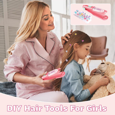 3 4 5 6 8-12 kidzkube Hair Gem Stamper Kit, Bling Hair Jewels for Girls Toys, Hair Styling Tool with Reusable Shining
