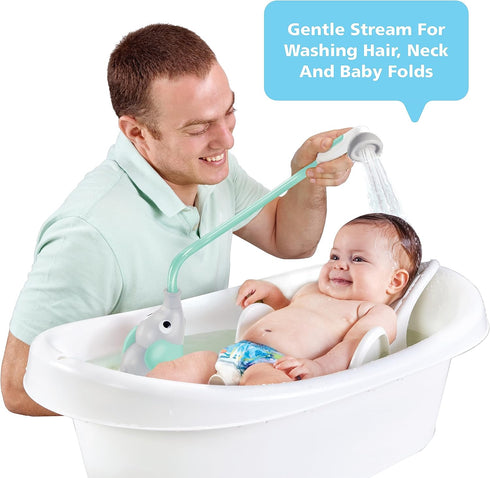 2 Yookidoo Baby Bath Shower Head - Elephant Water Pump with Trunk Spout Rinser - Control Water Flow from Elephant Trunk