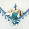 Macrame Toy Hammock for Stuffed Animals, Deep Sea Blue Hanging Organizer Net for Nursery Decor