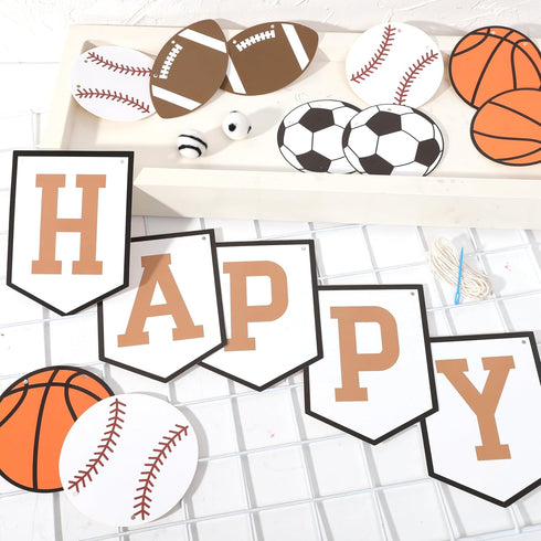 Birthday Sports Theme Banner Garland - High Chair Decoration for Party Celebrations