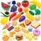 JOYIN 50 Piece Set of Kitchen Toys, Dinnerware, Fruits, Vegetables for Children Educational Learning Toy
