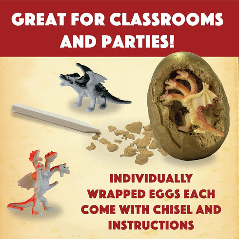 12 MindWare Dig It Up! Discoveries Dragon Eggs Dig Kit - Includes Dragon Eggs with Toys Inside, Chisel Tools