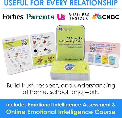 52 Essential Emotional Intelligence Training Card Game - Relationship Skills, Team Icebreaker Tools by Harvard