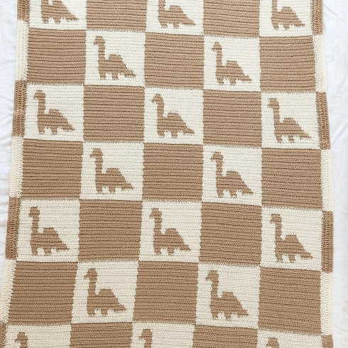 Cozy 30x30 Cotton Baby Blanket Knit Soft Swaddle Receiving Blankets Toddler Infant Blanket with Lovely Dinosaur