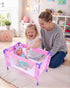 Playset 18 Inch BABESIDE Baby Doll Crib with Bedding & Accessories, Portable Baby Doll Crib for Dolls, Pretend Play