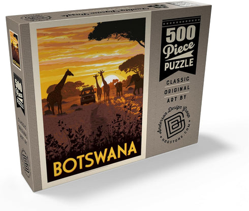 MyPuzzle Botswana Vintage Poster, Premium 500 Piece Jigsaw Puzzle for Adults