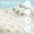 3 Pack Hombys Washable Baby Changing Pad Cover - Waterproof Muslin Changing Table Pad, - Cream White, Light Green