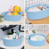 ABenkle Small Woven Basket, 12"x 8" x 5" Cute Rope Storage Basket for Cat Dog Toys, Decorative Gift Basket (Blue)