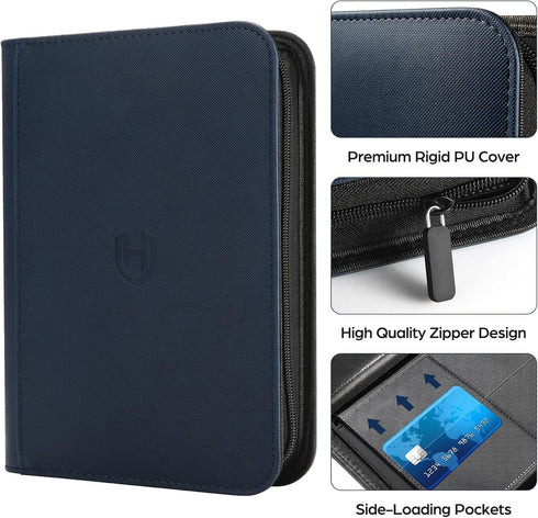 Trading Card Binder with Sleeves, Turquoise, 288 Card Storage Capacity, Durable and Waterproof by Pemocyny