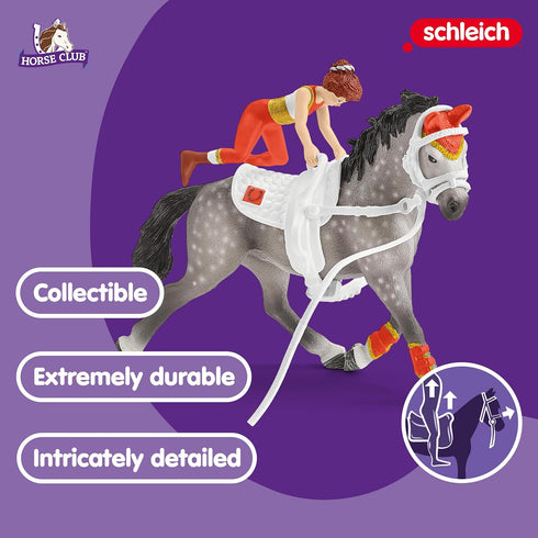 Set, 18 Set 5-12 schleich HORSE CLUB Mia's Vaulting Piece Horse Play with Rider, Horse, and Trainer, schleich Horse