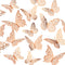 3D Gold Butterfly Wall Decor, 4 Styles 3 Sizes Removable Stickers for Party Decorations, Cake Decor, Metallic Kids Room
