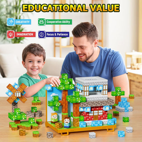 Wxlbr 3+ 84PCS 1" Magnetic Blocks, Magnetic Building Blocks,STEM Constructions Magnet Blocks for Kids, Boys and Girls