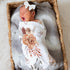 Stork Wares 30x40', (BB335) Boho Caramel Floral Personalized Baby Girl Swaddle Blanket, White